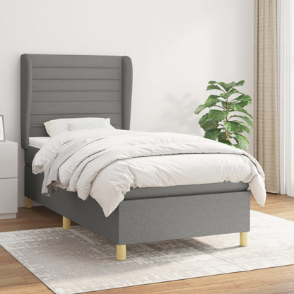 Boxspringbett Mit Matratze Stoff Dunkelgrau