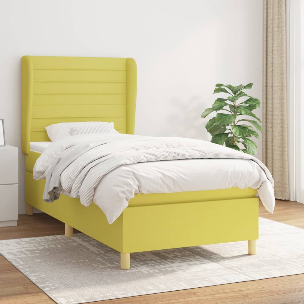 Boxspringbett Mit Matratze Stoff Grün