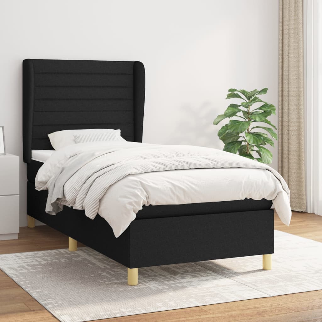 Boxspringbett Mit Matratze Stoff Schwarz