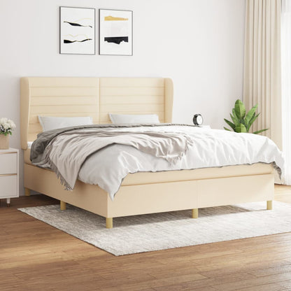Boxspringbett Mit Matratze Stoff Creme