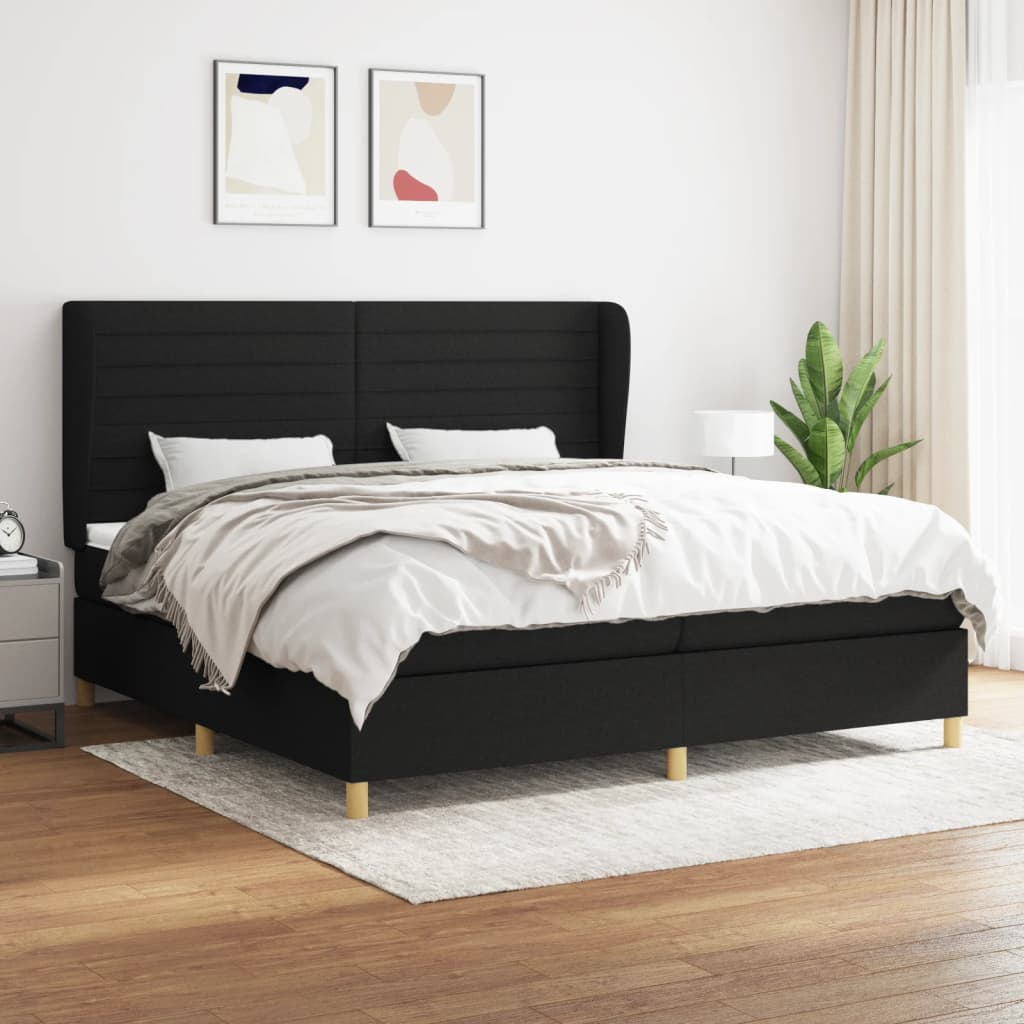 Boxspringbett Mit Matratze Stoff Schwarz
