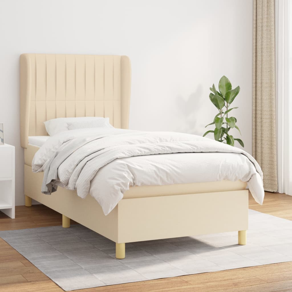 Boxspringbett Mit Matratze Stoff Creme