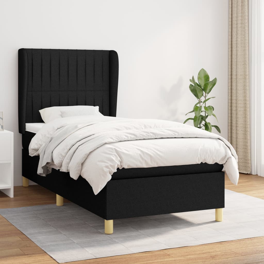 Boxspringbett Mit Matratze Stoff Schwarz