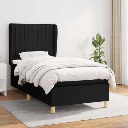 Boxspringbett Mit Matratze Stoff Schwarz