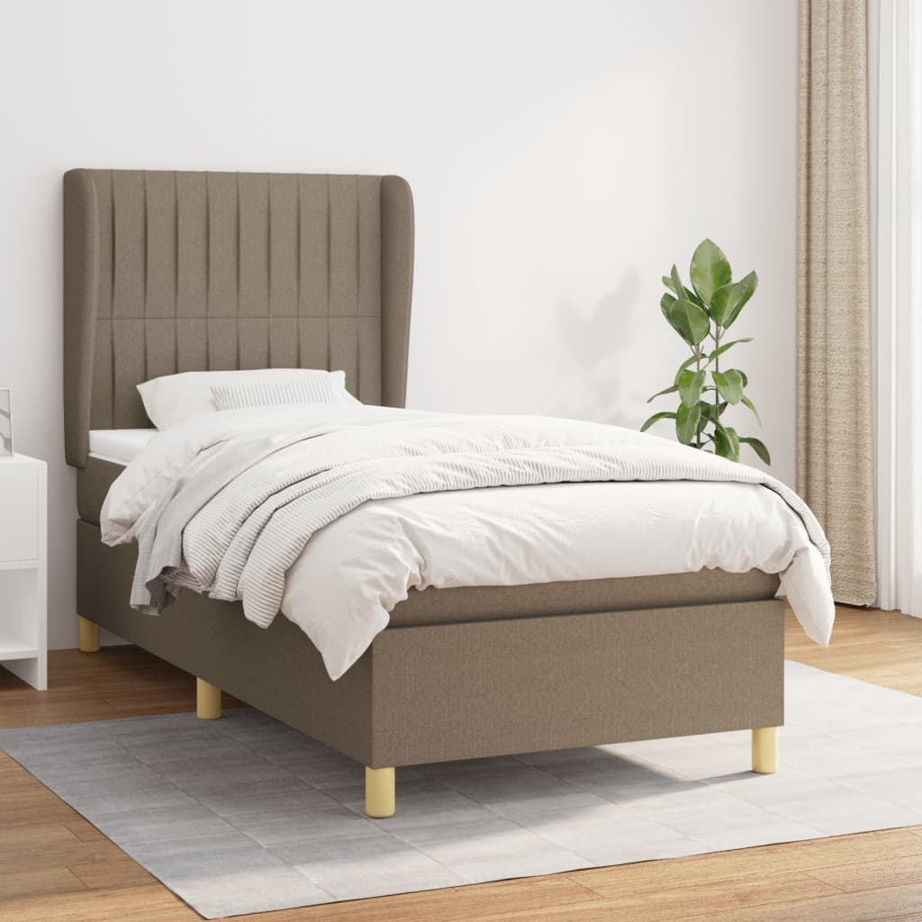 Boxspringbett Mit Matratze Stoff Taupe