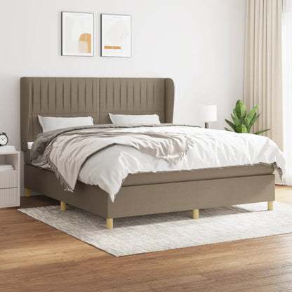 Boxspringbett Mit Matratze Stoff Taupe