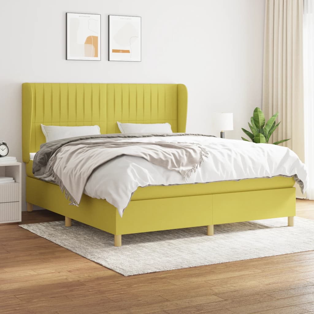 Boxspringbett Mit Matratze Stoff Grün