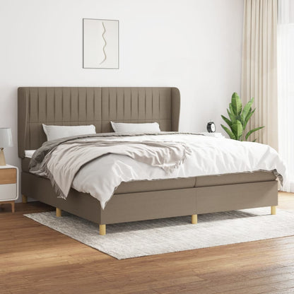 Boxspringbett Mit Matratze Stoff Taupe