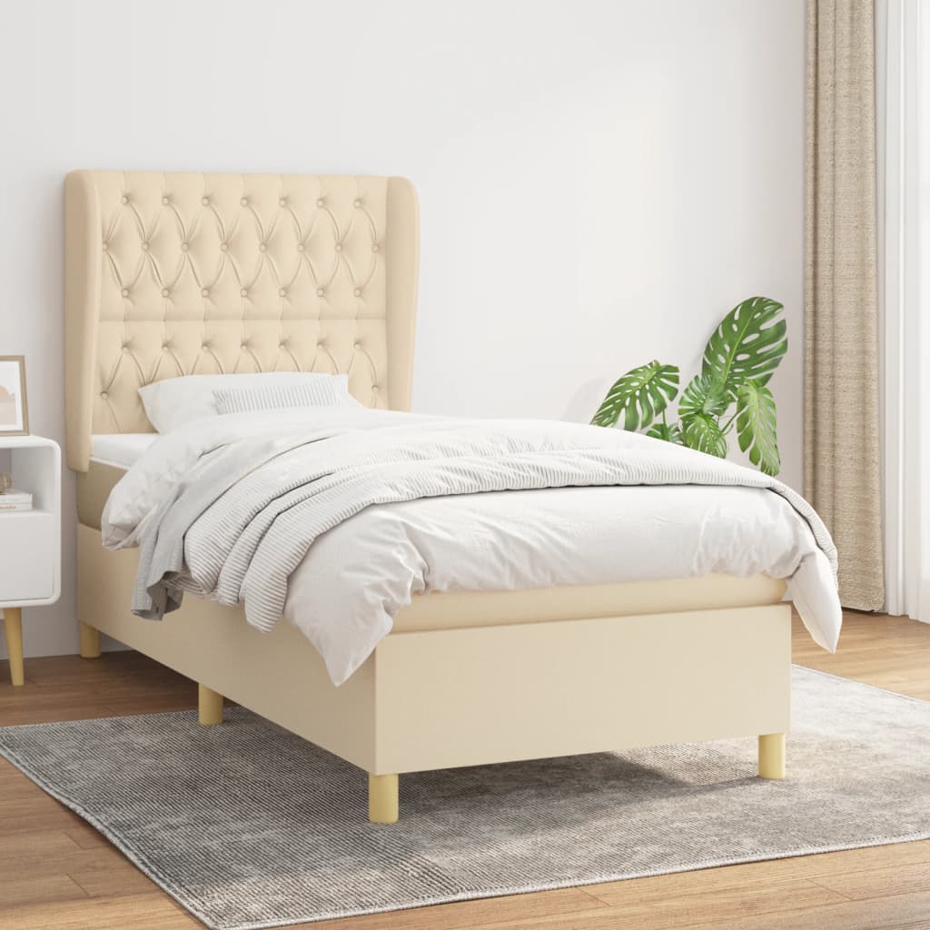 Boxspringbett Mit Matratze Stoff Creme
