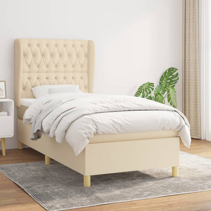 Boxspringbett Mit Matratze Stoff Creme