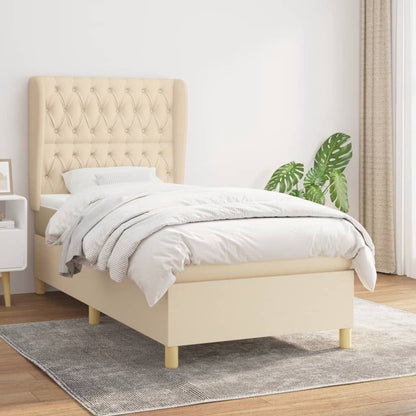 Boxspringbett Mit Matratze Stoff Creme