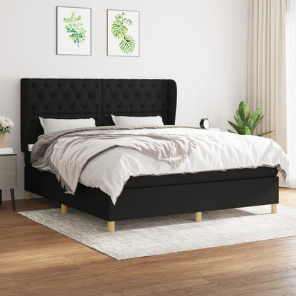 Boxspringbett Mit Matratze Stoff Schwarz
