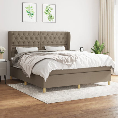 Boxspringbett Mit Matratze Stoff Taupe