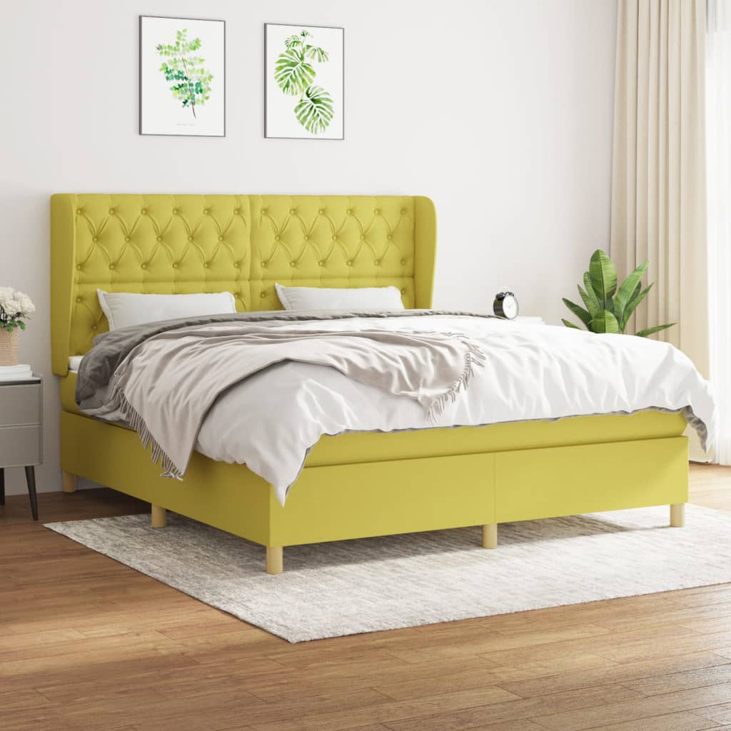 Boxspringbett Mit Matratze Stoff Grün