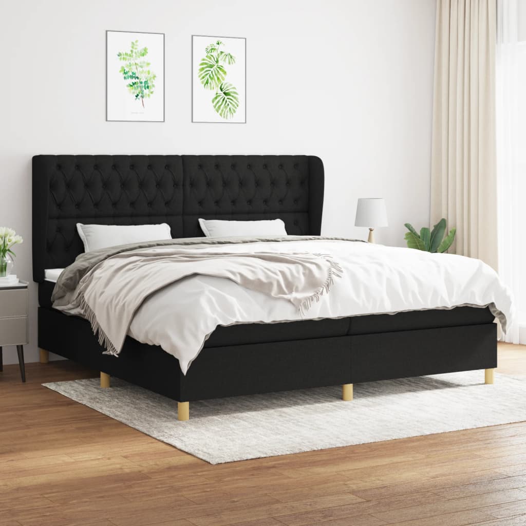 Boxspringbett Mit Matratze Stoff Schwarz