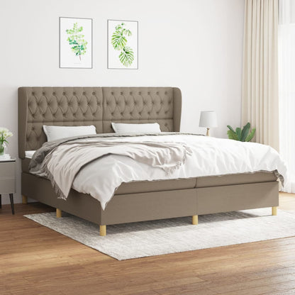 Boxspringbett Mit Matratze Stoff Taupe