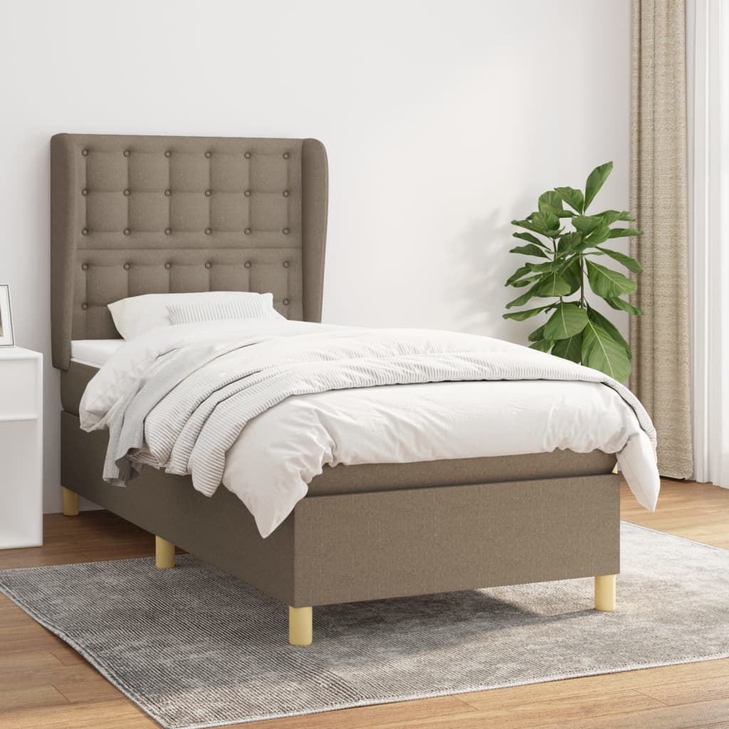 Boxspringbett Mit Matratze Stoff Taupe
