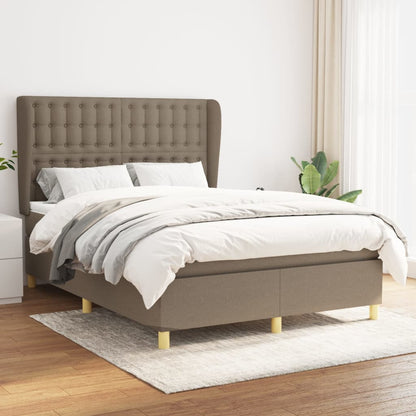 Boxspringbett Mit Matratze Stoff Taupe