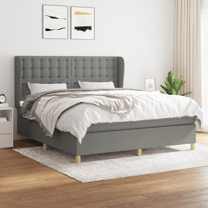 Boxspringbett Mit Matratze Stoff Dunkelgrau