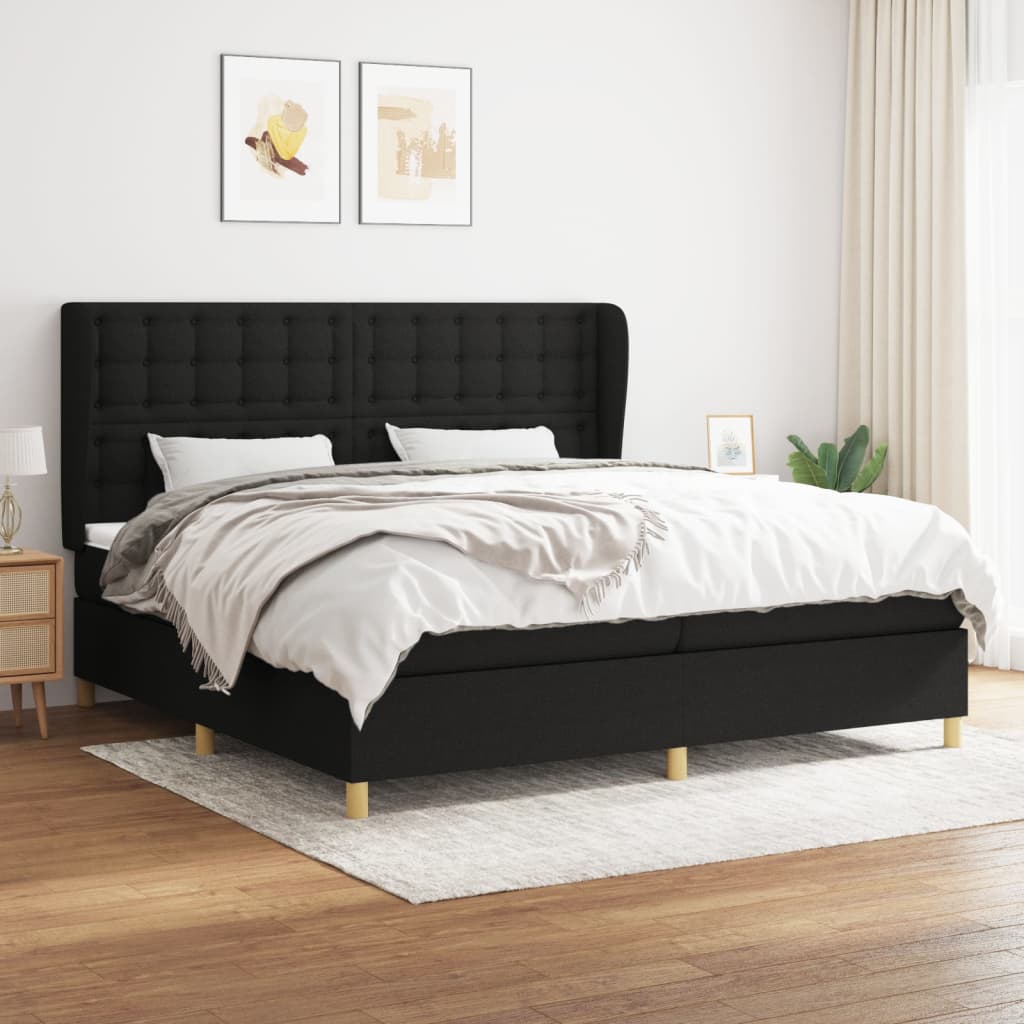 Boxspringbett Mit Matratze Stoff Schwarz