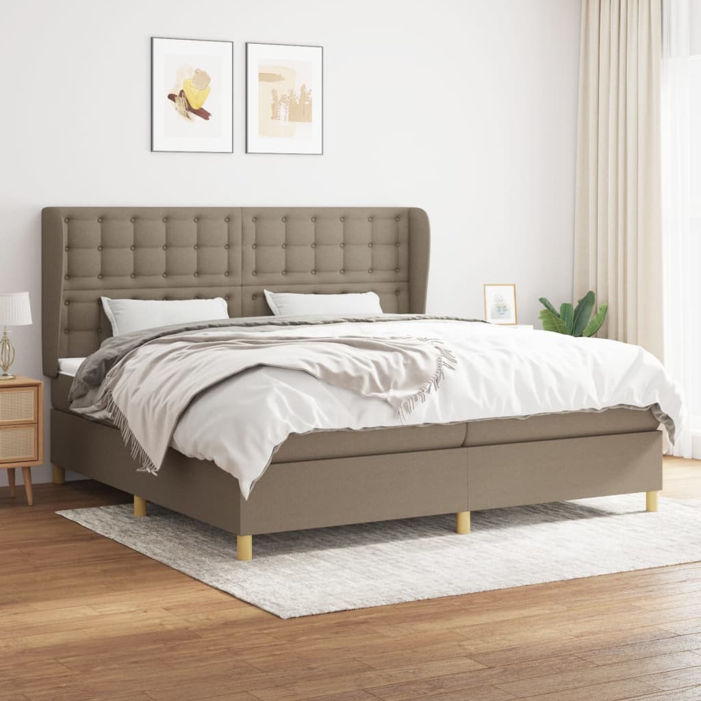 Boxspringbett Mit Matratze Stoff Taupe