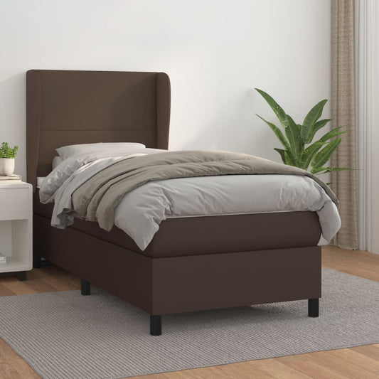 Boxspringbett Mit Matratze Kunstleder Braun