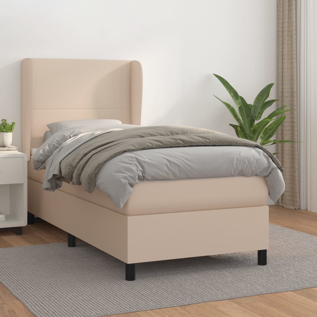 Boxspringbett Matratze -Braun 100X200Cm Kunstleder Cappuccino