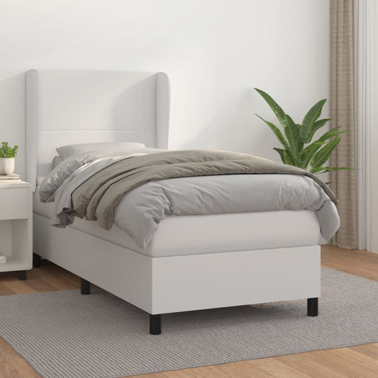 Boxspringbett Mit Matratze Kunstleder Weiß