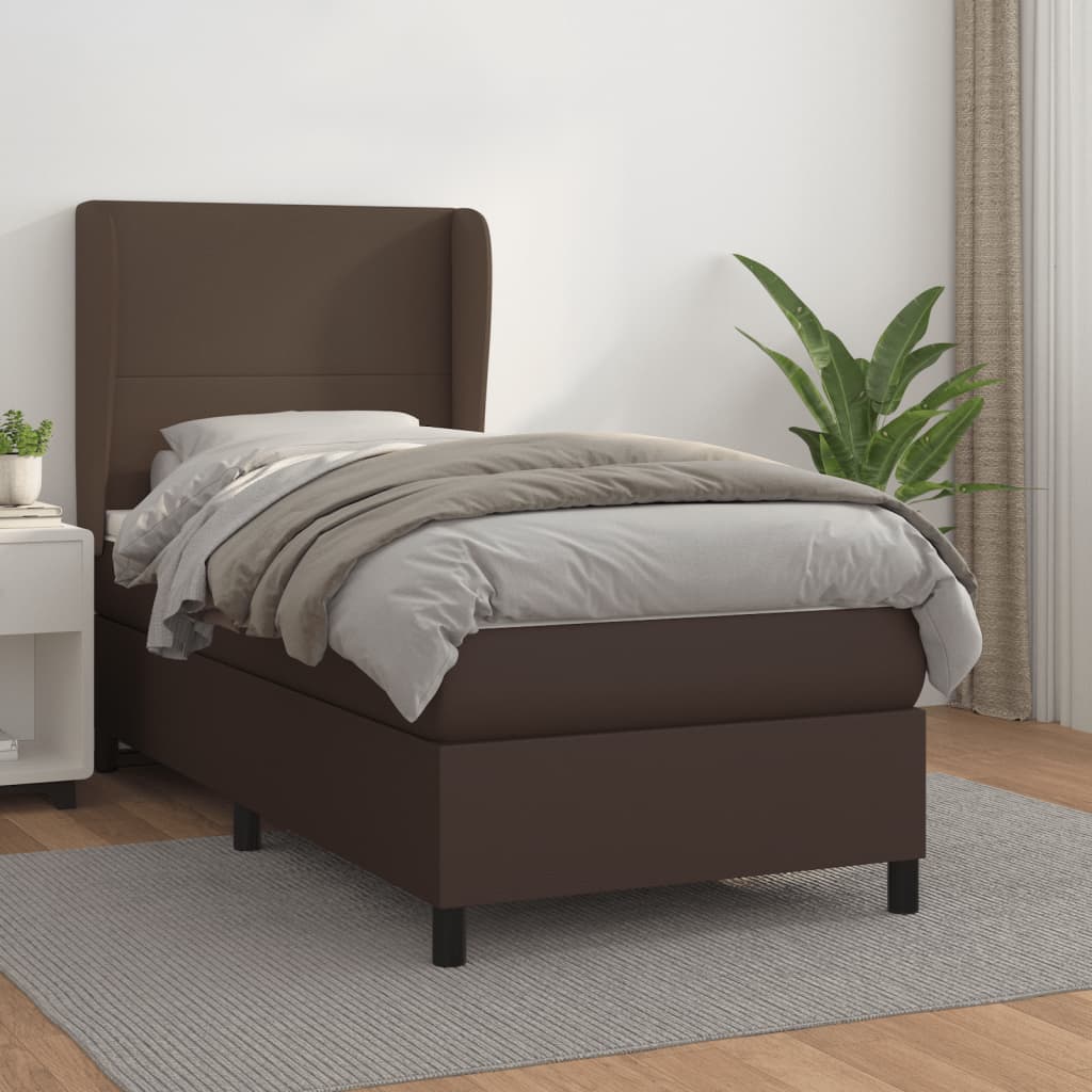 Boxspringbett Mit Matratze Kunstleder Braun