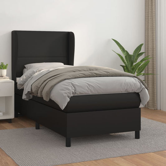 Boxspringbett Mit Matratze Kunstleder Schwarz