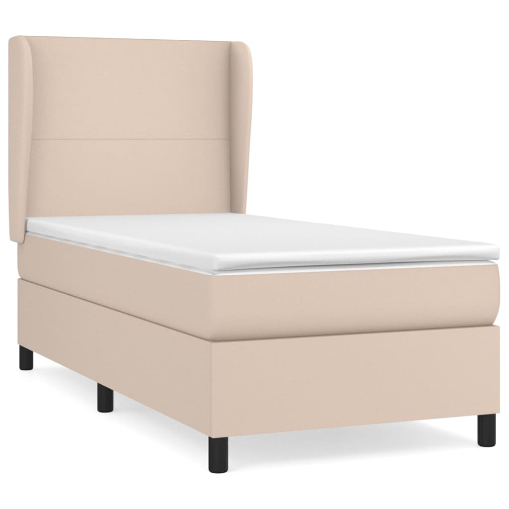 Boxspringbett Matratze -Braun 100X200Cm Kunstleder Cappuccino