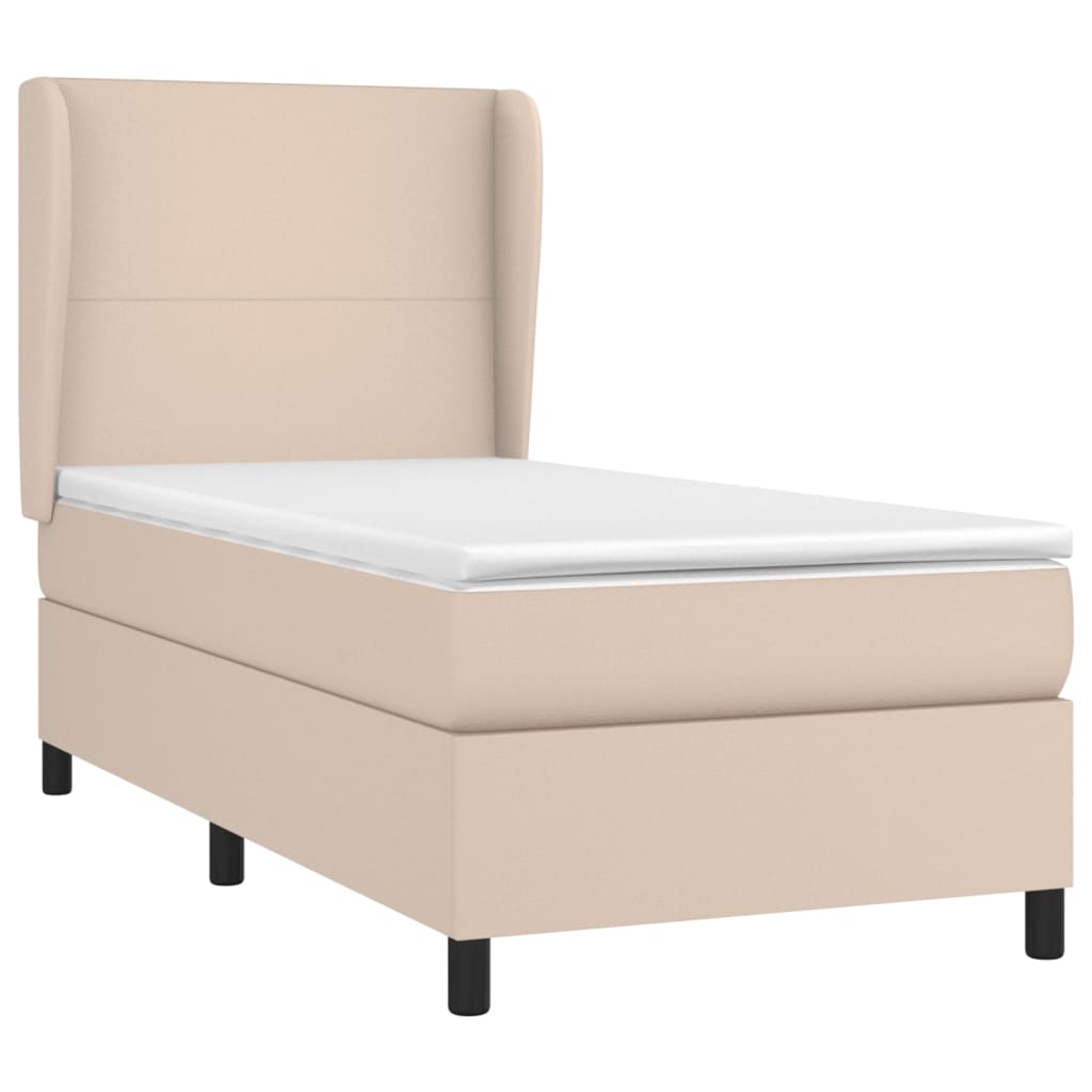 Boxspringbett Matratze -Braun 100X200Cm Kunstleder Cappuccino