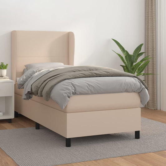 Boxspringbett Matratze -Braun 100X200Cm Kunstleder Cappuccino
