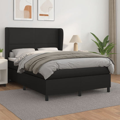 Boxspringbett Mit Matratze Kunstleder Schwarz