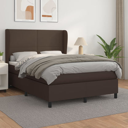 Boxspringbett Mit Matratze Kunstleder Braun