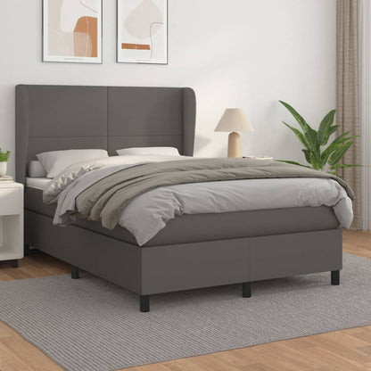 Boxspringbett Mit Matratze Kunstleder Grau
