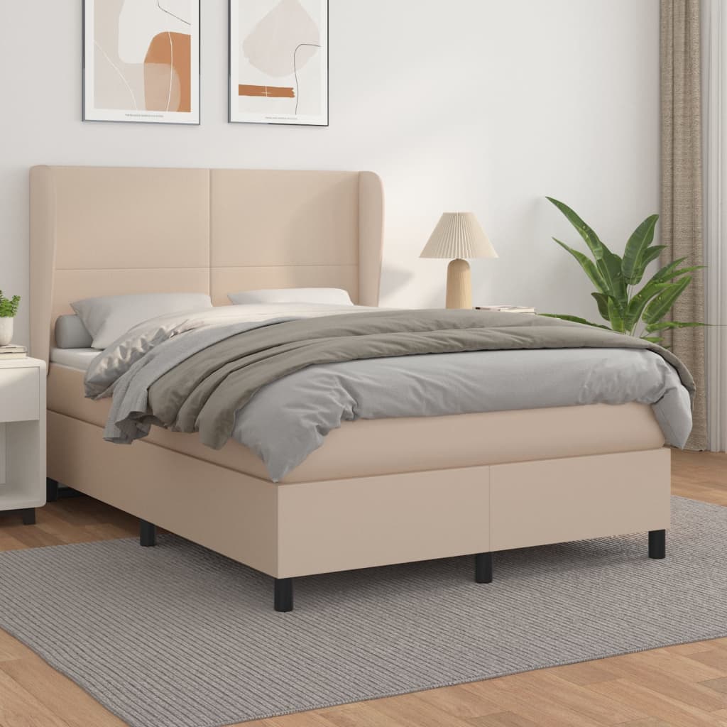 Boxspringbett Matratze -Braun 100X200Cm Kunstleder Cappuccino