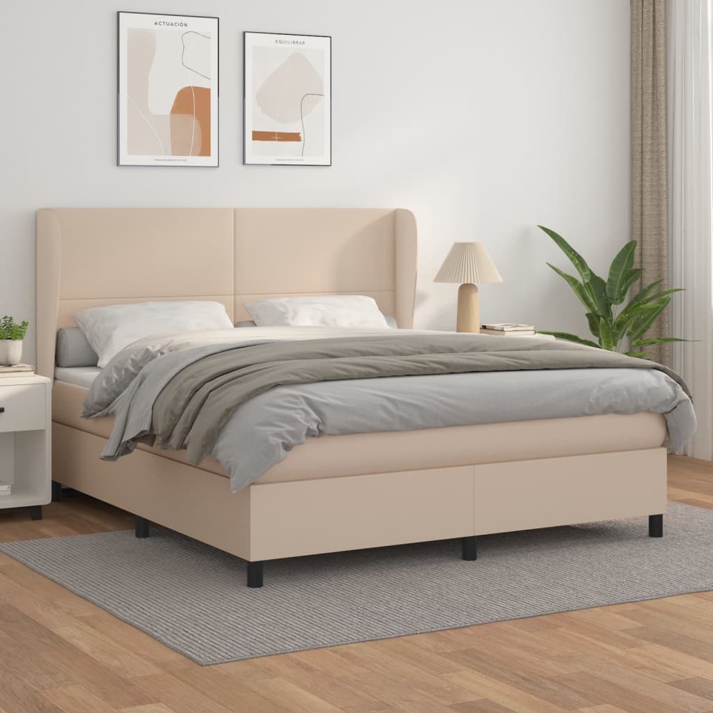 Boxspringbett Matratze -Braun 100X200Cm Kunstleder Cappuccino