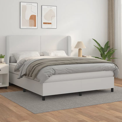 Boxspringbett Mit Matratze Kunstleder Weiß