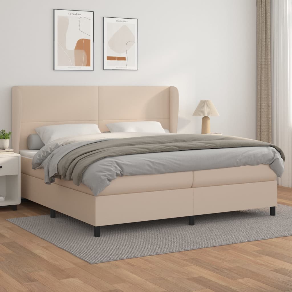 Boxspringbett Matratze -Braun 100X200Cm Kunstleder Cappuccino