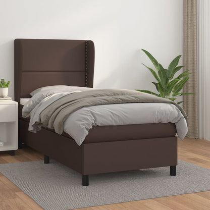 Boxspringbett Mit Matratze Kunstleder Braun