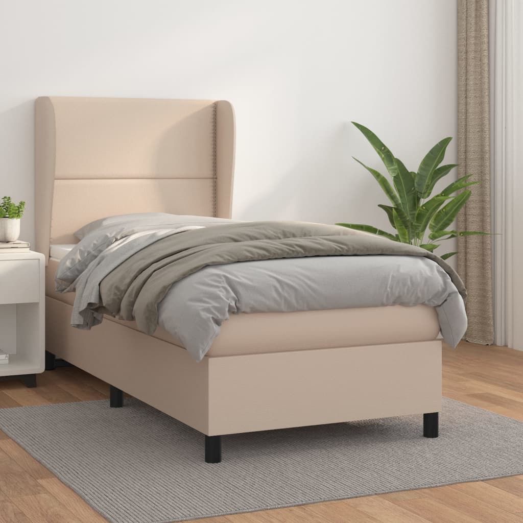 Boxspringbett Matratze -Braun 100X200Cm Kunstleder Cappuccino