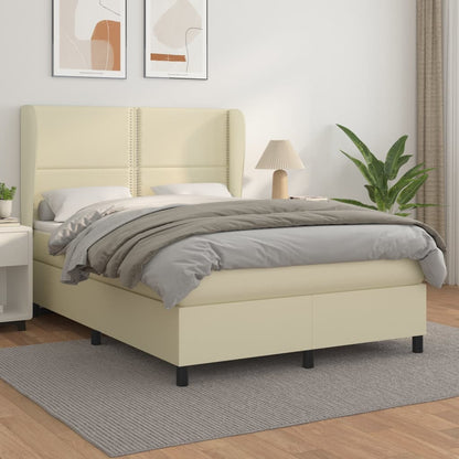 Boxspringbett Mit Matratze Kunstleder Creme