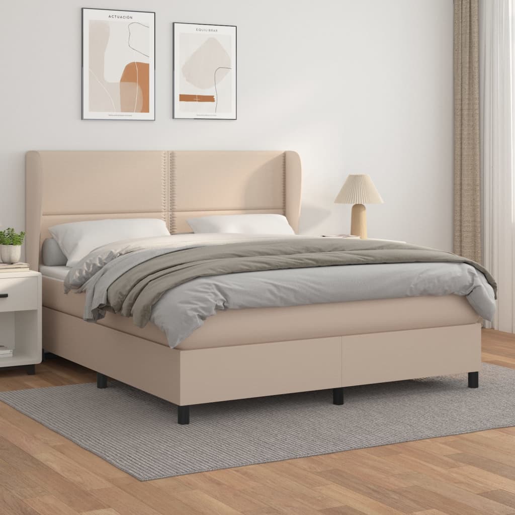 Boxspringbett Matratze -Braun 100X200Cm Kunstleder Cappuccino