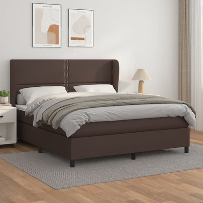 Boxspringbett Mit Matratze Kunstleder Braun