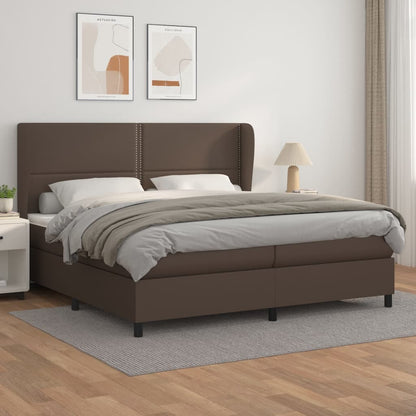 Boxspringbett Mit Matratze Kunstleder Braun