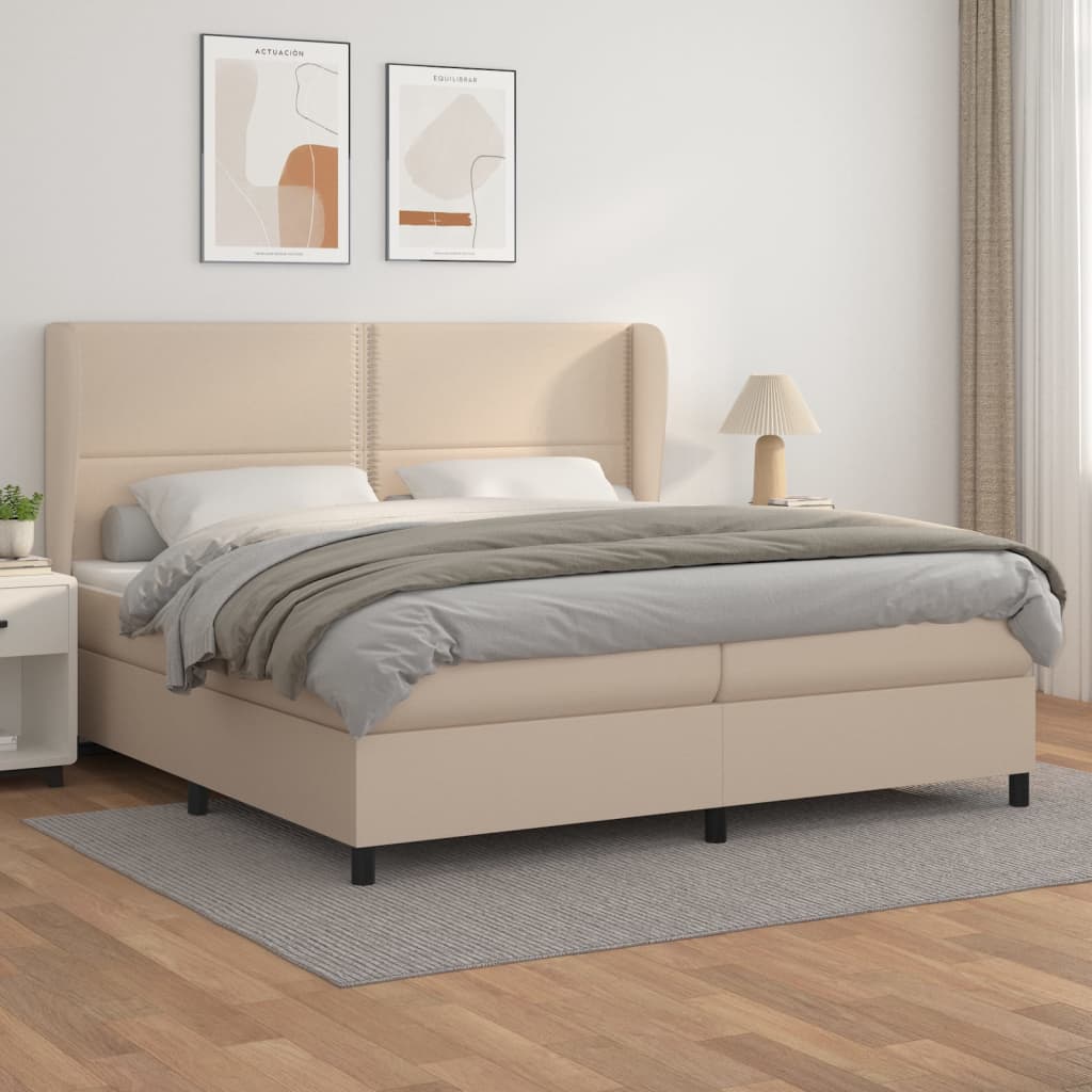 Boxspringbett Matratze -Braun 100X200Cm Kunstleder Cappuccino