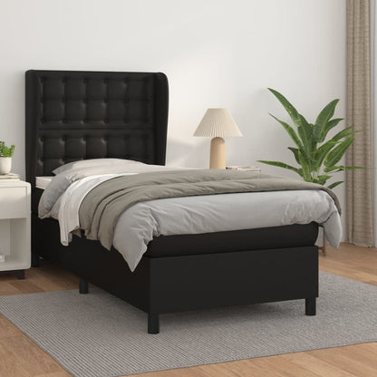 Boxspringbett Mit Matratze Kunstleder Schwarz