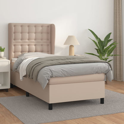 Boxspringbett Matratze -Braun 100X200Cm Kunstleder Cappuccino