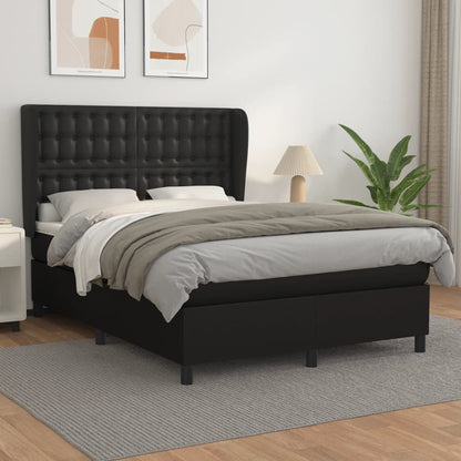 Boxspringbett Mit Matratze Kunstleder Schwarz